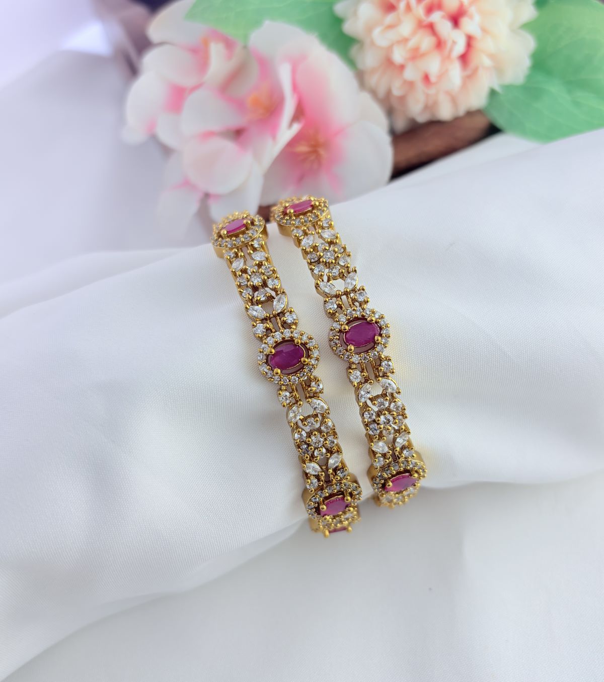 Premium matte finish AD stone bangles