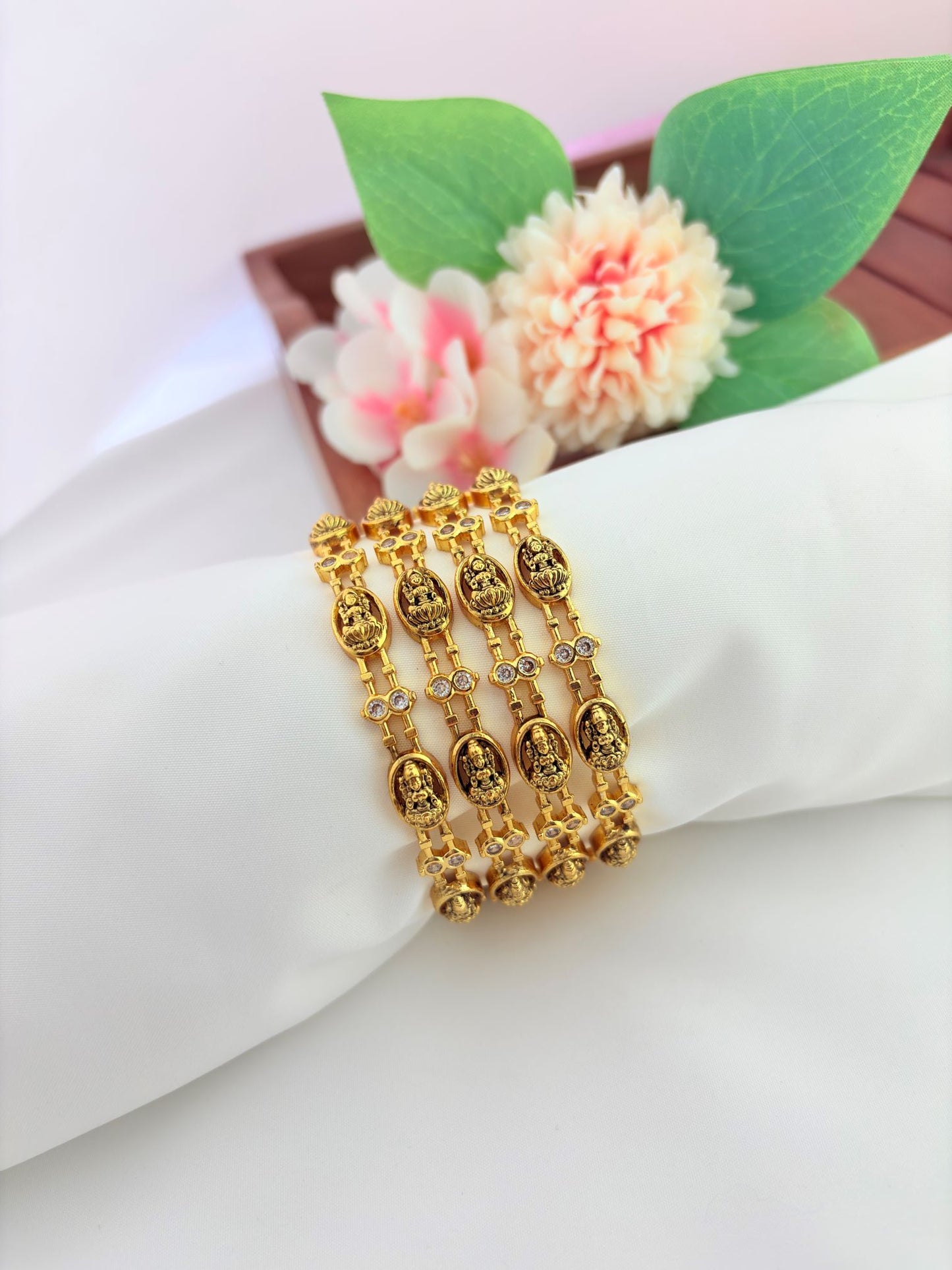 Traditional lakshmi motif bangles beautiful blend of tradition and sophistication