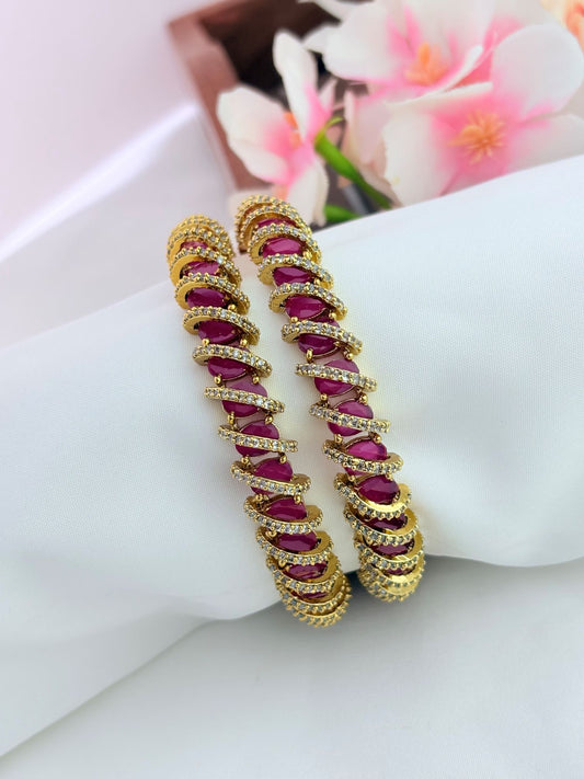 Premium matte finish AD stone bangles