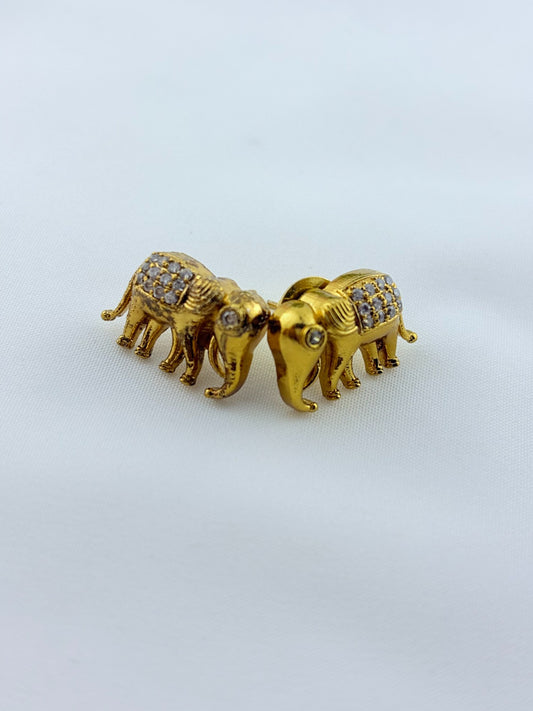 Premium matte finish Elephant motif necklace adorned with pearl drops