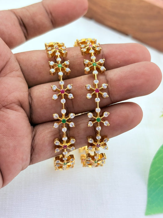 Premium matte finish multi color AD stone bangles