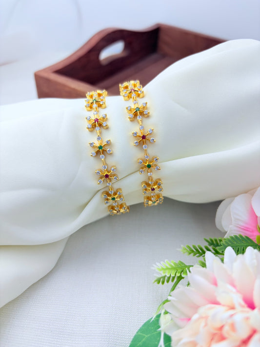 Premium matte finish multi color AD stone bangles