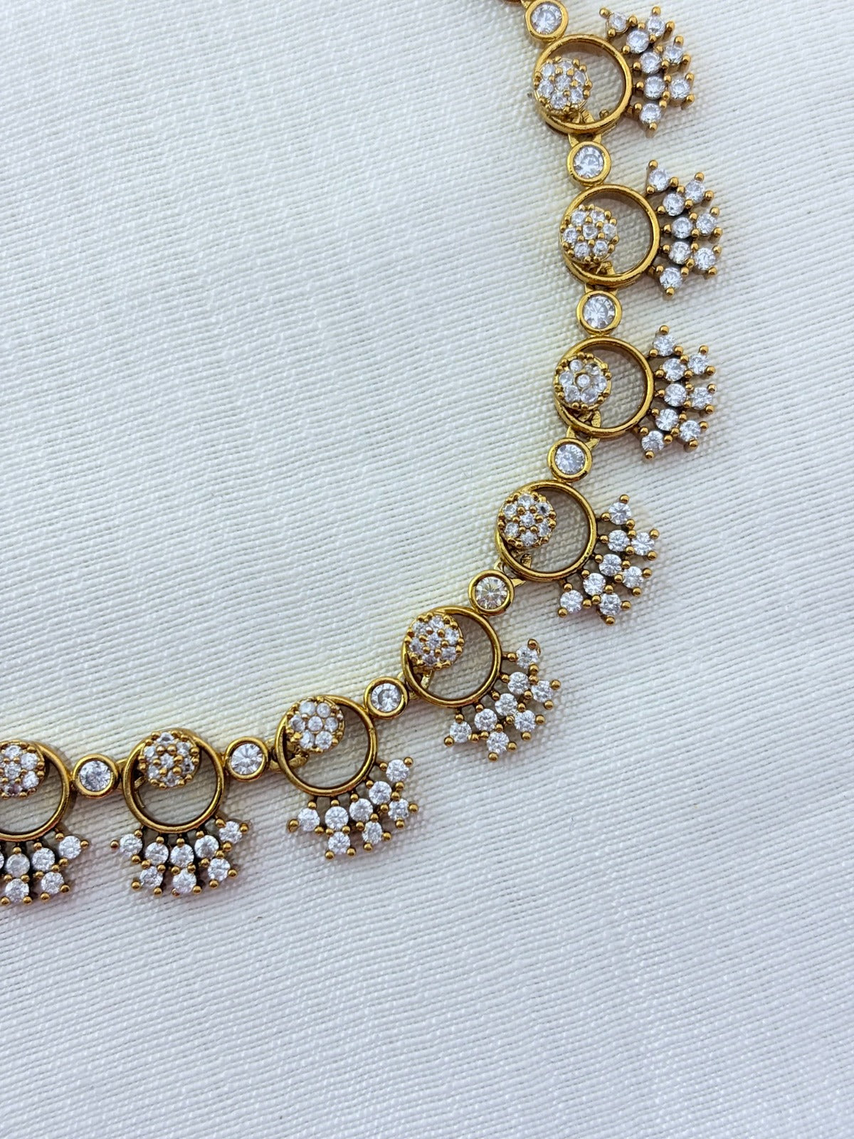 Premium matte finish combo set  and earrings crafted with classic AD stones