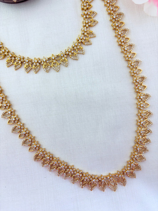 Elegant floral and leaf pattern premium AD matte finish combo set