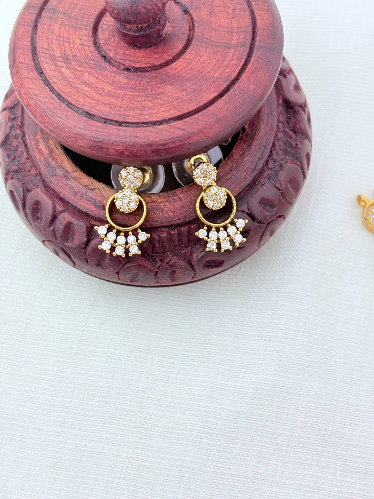 Premium matte finish combo set  and earrings crafted with classic AD stones