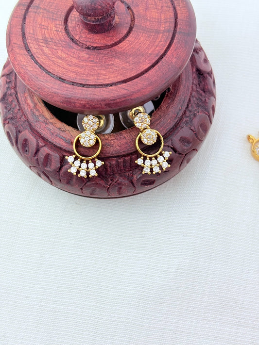 Premium matte finish combo set  and earrings crafted with classic AD stones