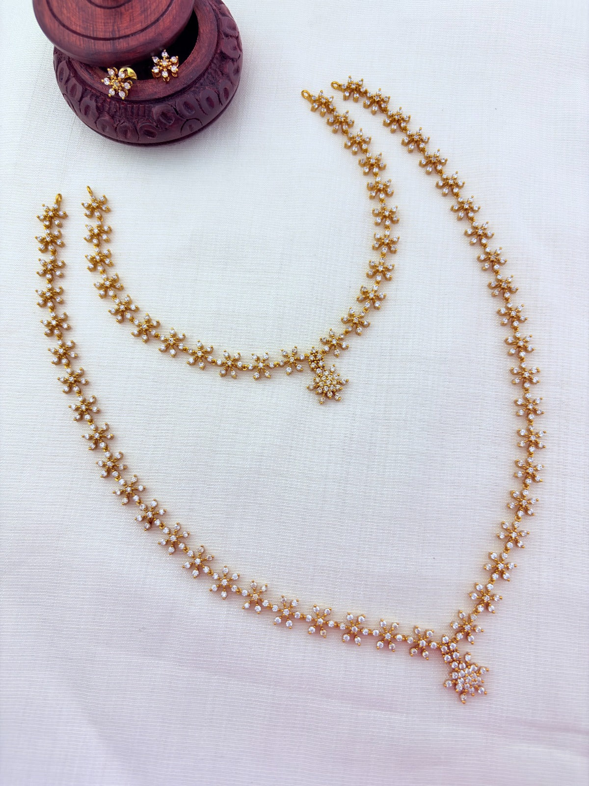 Premium matte finish floral pattern AD stone Combo wtih drops