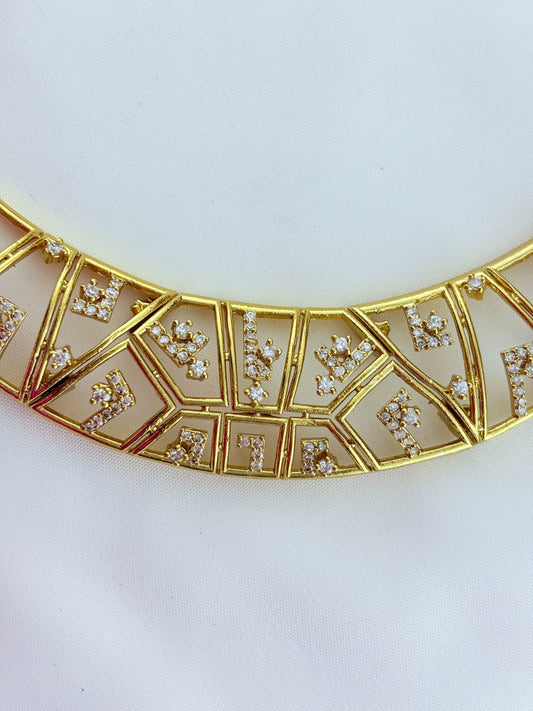 Premium matte finish Trendy AD stone neckset with modern touch