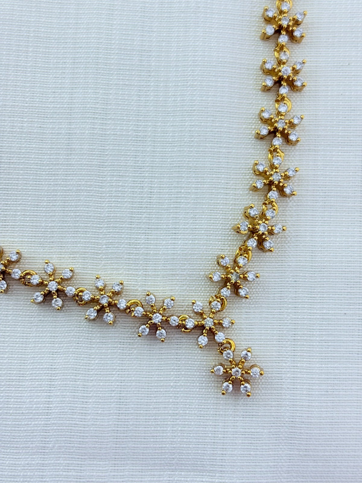 Premium matte finish floral pattern AD stone haram with drops