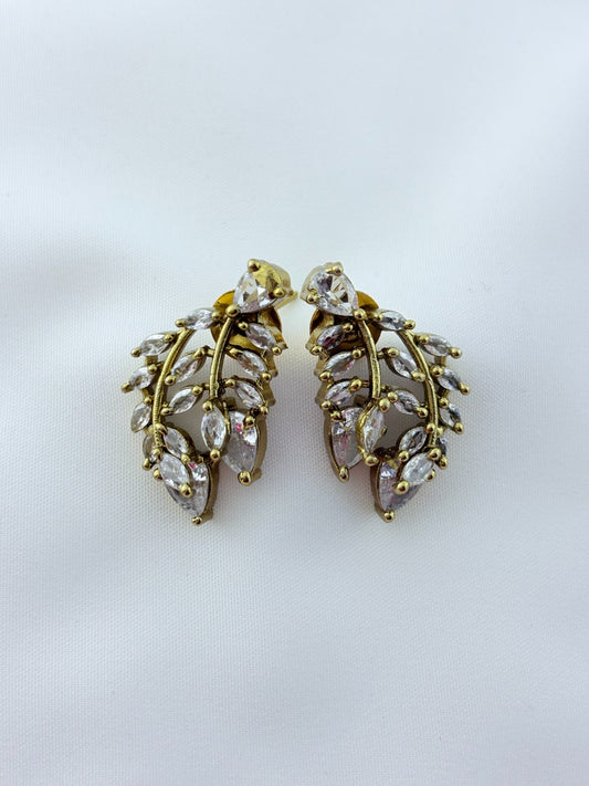 Classic CZ stone necklace featuring a refined antique finish with matching earrings