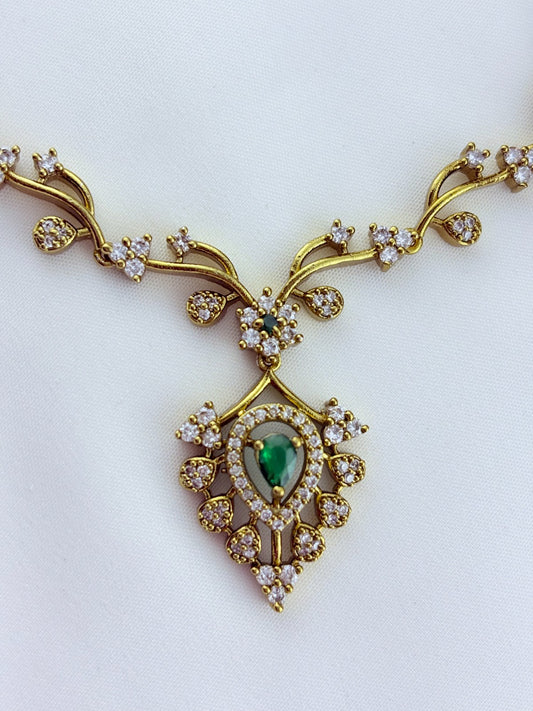 Timeless AD necklace crafted in premium matte texture with matching earrings