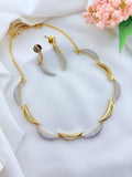Premium matte finish trendy designer neckset with premium AD stones