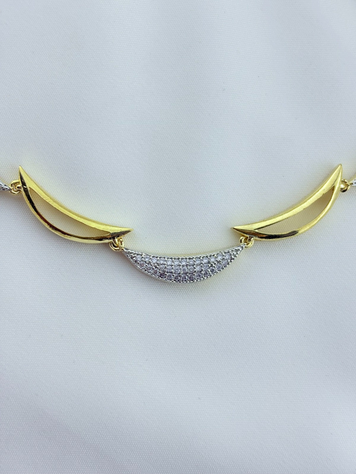 Premium matte finish trendy designer neckset with premium AD stones