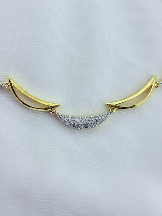 Premium matte finish trendy designer neckset with premium AD stones