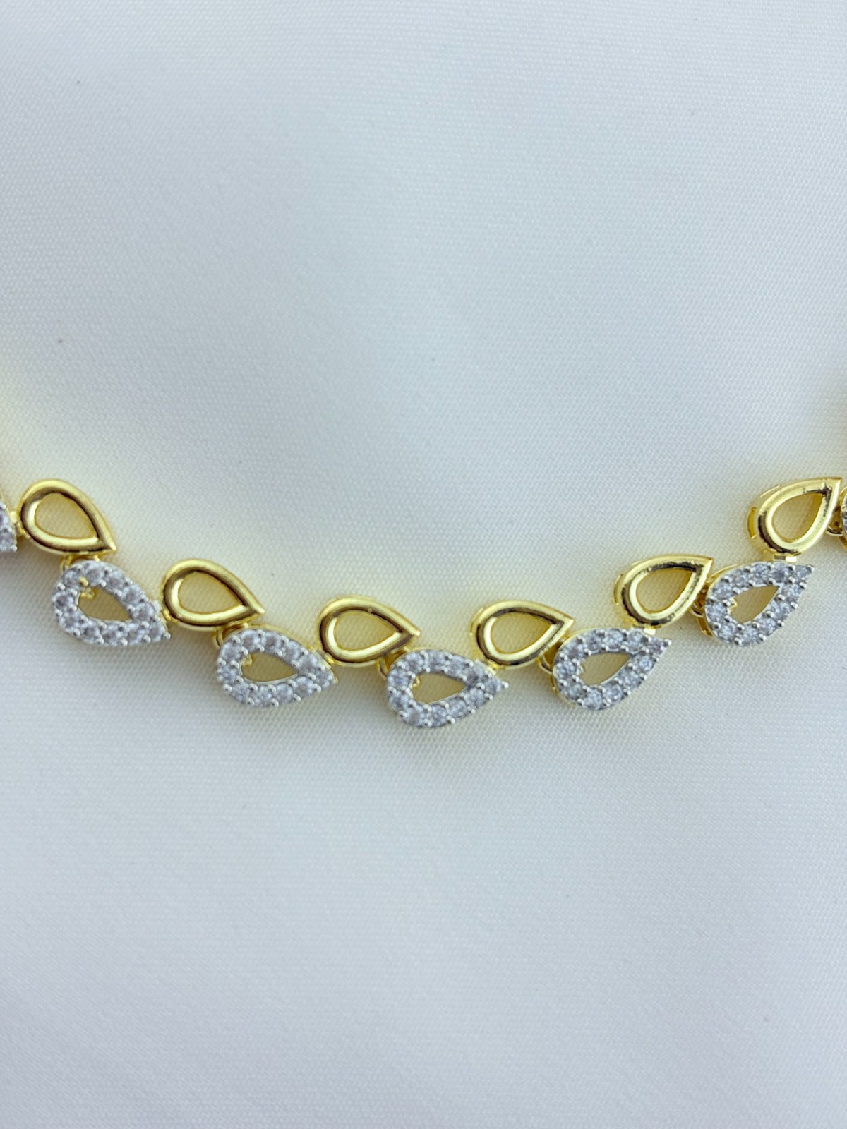 Premium matte finish trendy designer neckset with premium AD stones