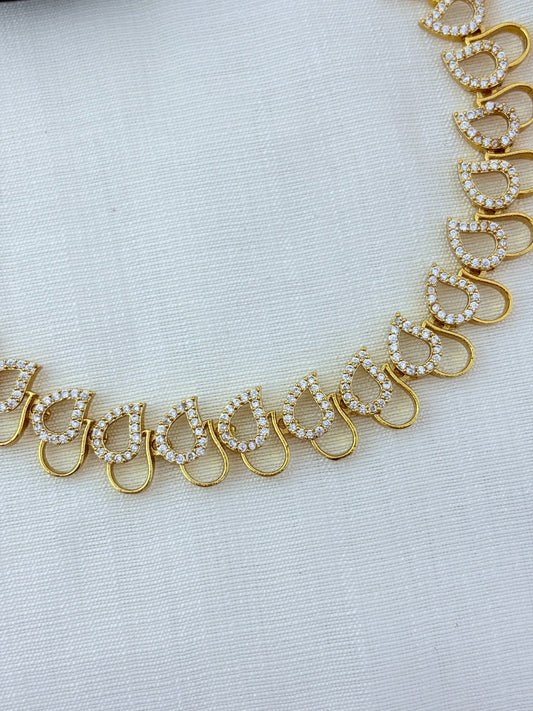 Modern design with timeless elegance - Premium matte finish AD Necklace