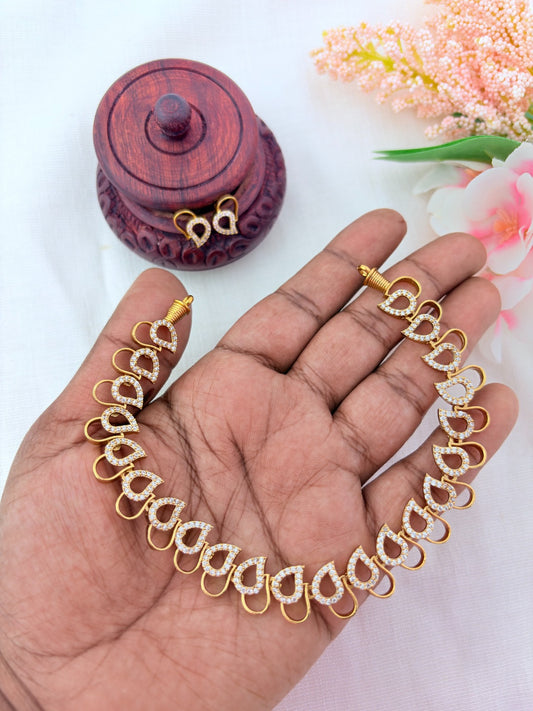 Modern design with timeless elegance - Premium matte finish AD Necklace