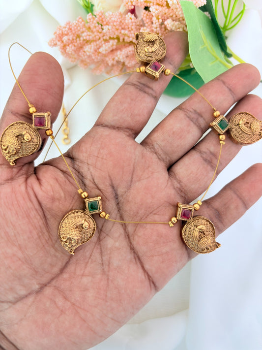 Premium invisible chain with mango design pendant drops