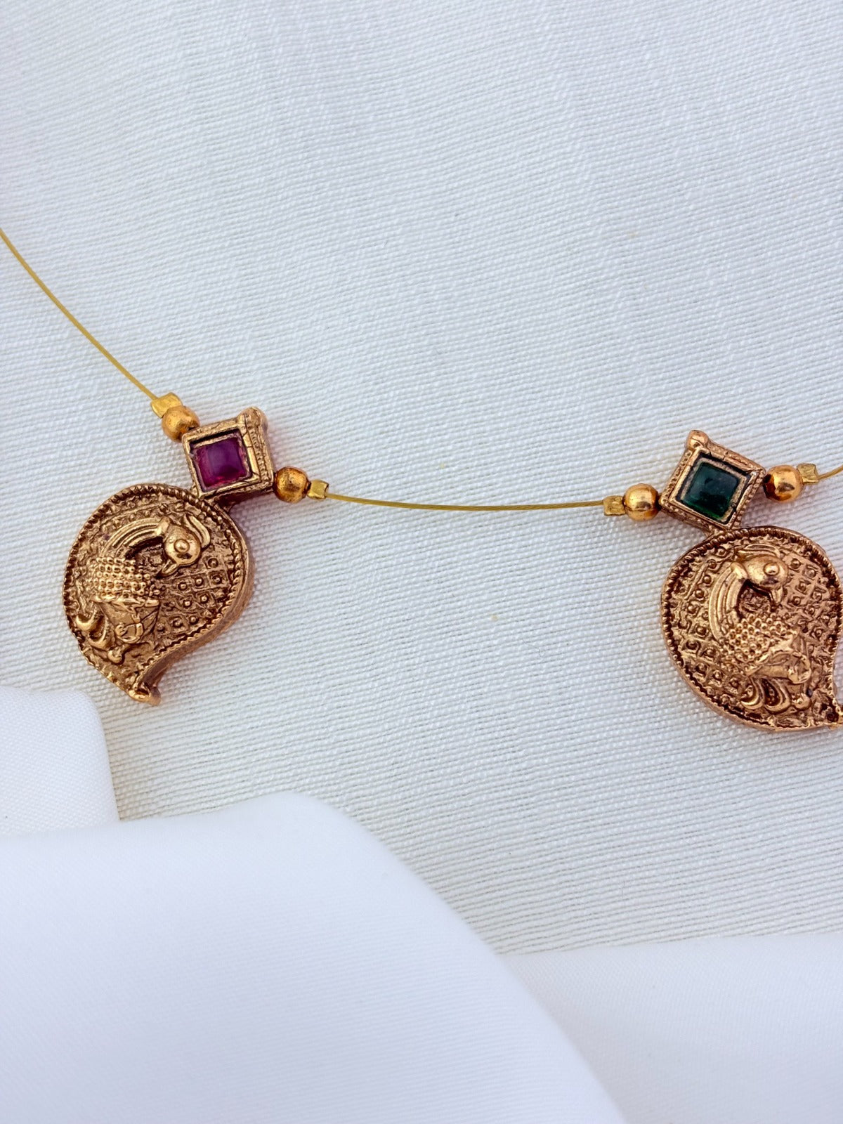 Premium invisible chain with mango design pendant drops