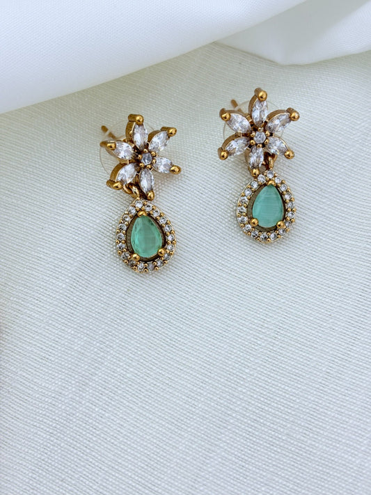 Premium matte finish AD necklace with matching earrings