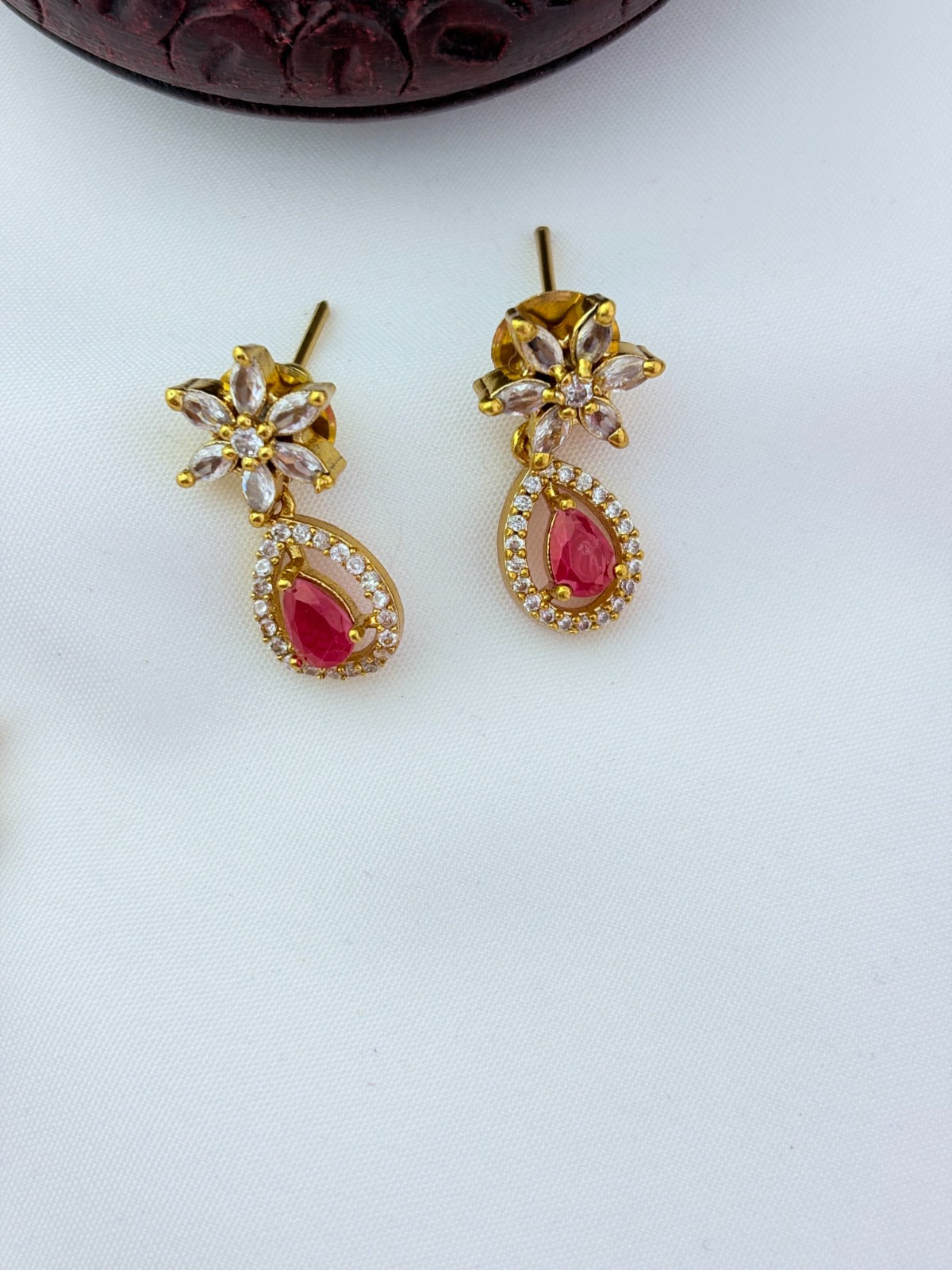 Premium matte finish AD necklace with matching earrings