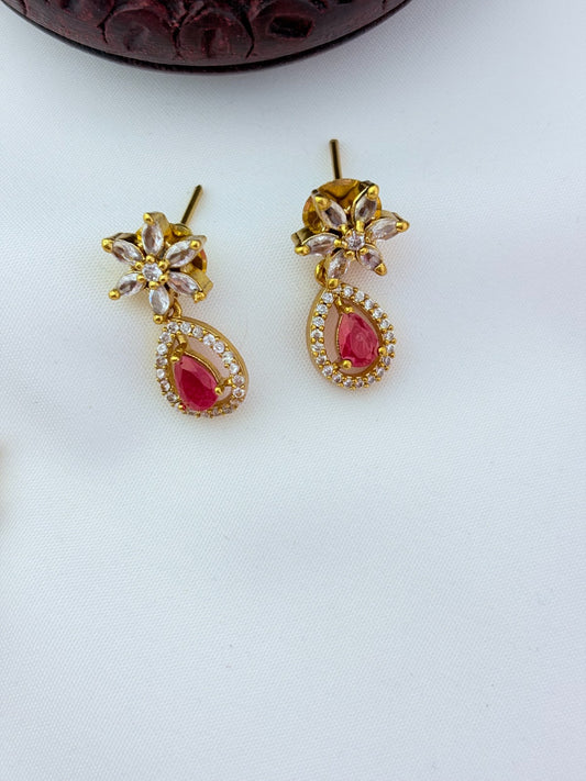 Premium matte finish AD necklace with matching earrings