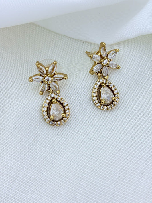 Premium matte finish AD necklace with matching earrings